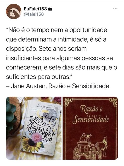 Raz O E Sensibilidade Jane Austen Recomenda Es De Livros Frases