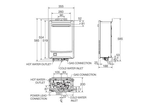 Rheem 26l Gas Continuous Flow Hot Watersystem 60 Degrees Preset Natural