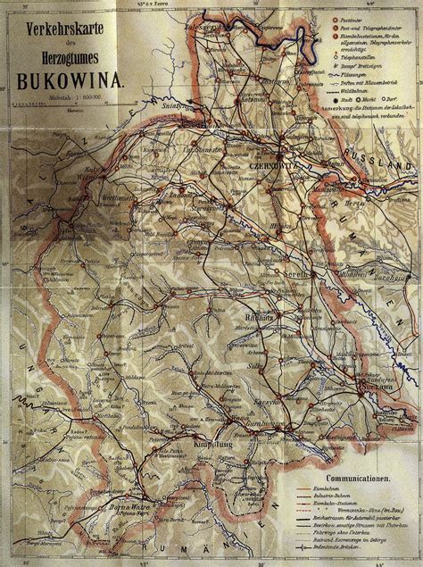 Map of Bukovina, Europe