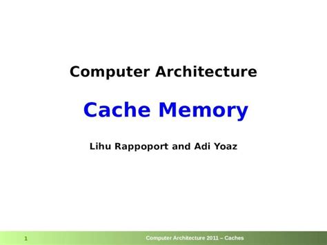 Pptx Computer Architecture Cache Memory Pdfslide Net