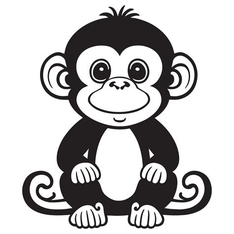 Monkey Vector Clipart, Monkey Vector Silhouette. 24664414 Vector Art at ...