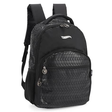 Mochila Escolar De Costas Hot Wheels Estampa Efeito De Pneu Lika Bijuterias