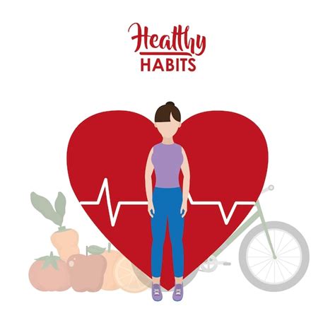 Premium Vector Woman With Healthy Habits Lifestyle Concept