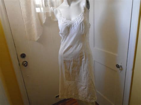 White Slip Size 34 Cotton Blend Modesty Panel Vintage Lingerie Etsy