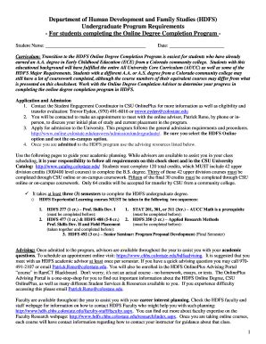 Fillable Online Hdfs Chhs Colostate Curriculum Transition To The HDFS