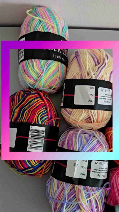 Milk Cotton Knitting Yarn 3ply Benang Kait Lazada