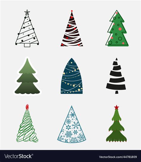 Set of christmas tree design trees Royalty Free Vector Image