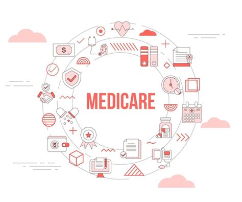 Premium Vector Medicare Concept With Icon Set Template Banner And Circle Round Shape