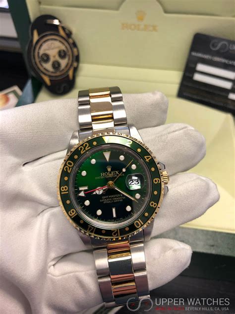 Rolex GMT MASTER II Gold & Stainless Steel 2 tones Green Hulk Dial MINT ...