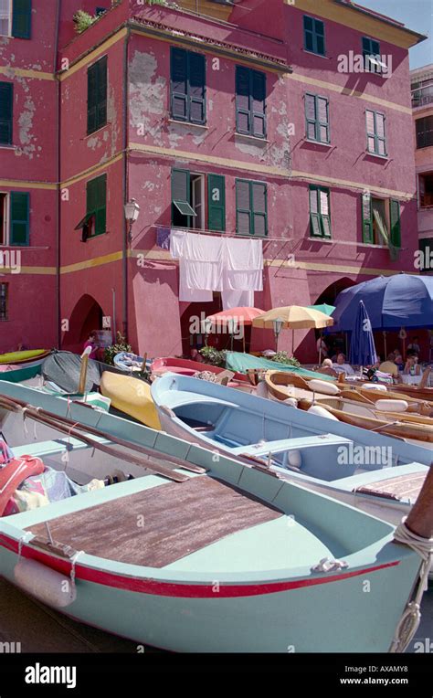 Boats Vernazza Cinque Terre Ligurien Italy Stock Photo Alamy