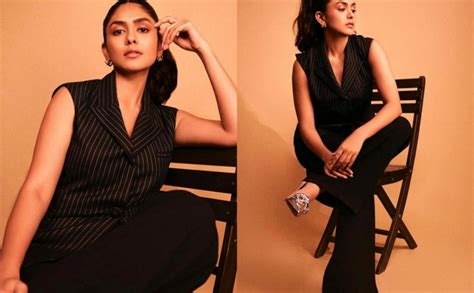 Mrunal Thakur Suits Up Like A Perfect Boss Babe In Hot Sleeveless Co Ord Set See Pics