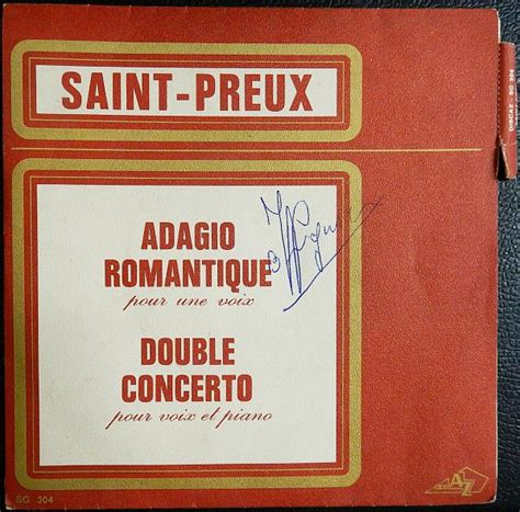 Saint Preux Adagio Romantique Pour Une Voix Double Concerto Pour