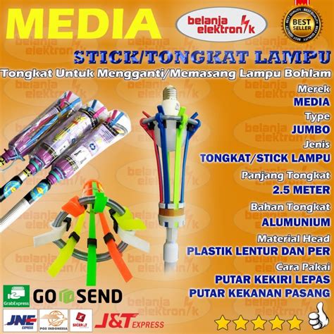 Jual Tongkat Lampu Stick Pemasang Pengganti Dan Melepas Lampu Bohlam