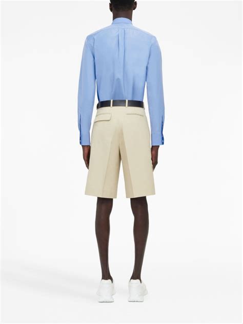 Alexander Mcqueen Flap Pockets Tailored Shorts In Blue ModeSens