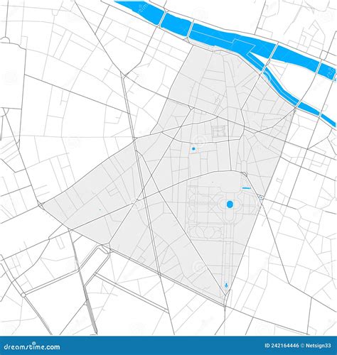 arrondissement paris france high detail vector map stock vector