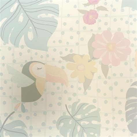 Premium AI Image Seamless Pattern With Toucan Monstera And Flowers