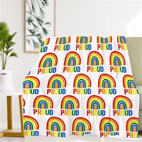 Amazon LGBT Rainbow Pride Gay Blanket Love Is Love Soft Cozy Warm