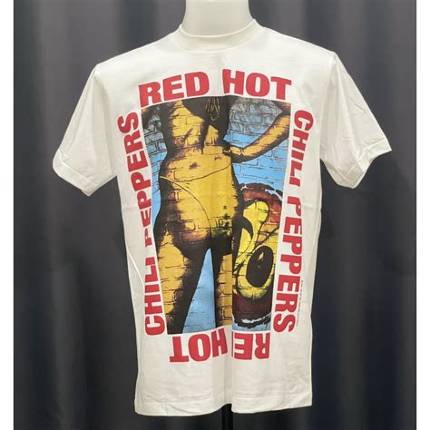 เสอวงRed Hot Chili Peppers สขาวผาเฟด สไตลวนเทจ สกรนหนาหลง M L XL Shopee Thailand