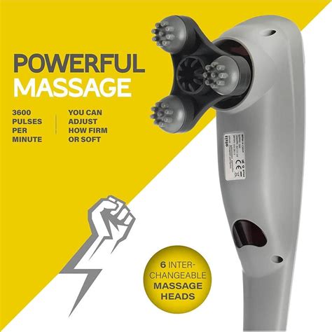 Handheld Back Massager - Cordless Deep Tissue Muscle Massager with 6 Interchangeable Heads for ...