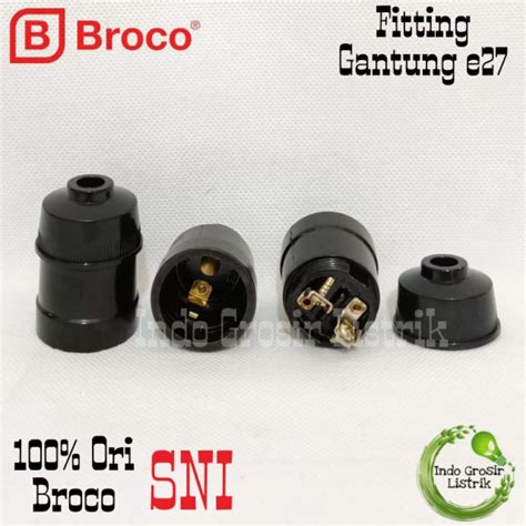 Jual Fitting Gantung E27 Broco Fitting Lampu Gantung Hitam Rumah Lampu