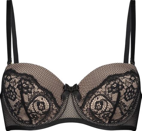 Hunkemöller Dames Lingerie Voorgevormde strapless beugel bh Sierra Zwart maat D bol