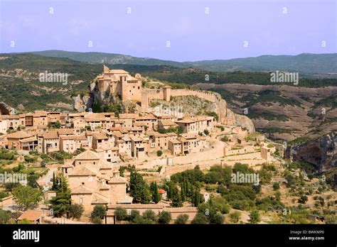 Spain Europe Aragon province Huesca province Alquezar town city Old ...