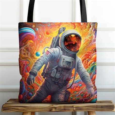 Astronaut Floats Trippy Space Universe Tote Bag All Over Print