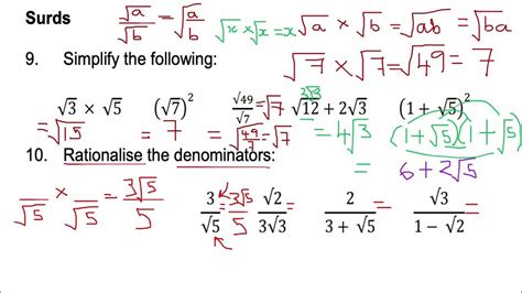 Surds Bridging The Gap Between Gcse And A Level Mathematics Revision On