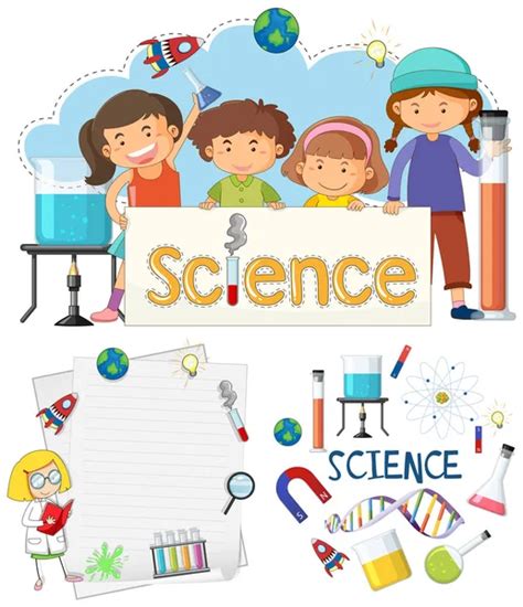 Font Design Word Science Kids Children Science Lab Illustration Stock ...