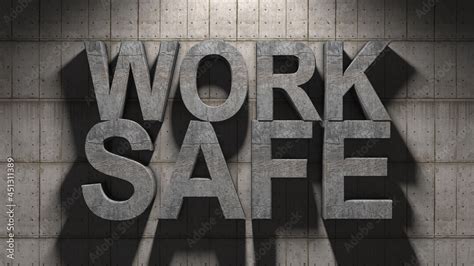 Work Safe Title Health And Safety Whs Hse Osh Welfare In The Workplace Stock Illustration