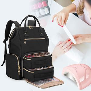 BAFASO Nail Polish Organiser Backpack Holds 56 Bottles And A Nail Lamp