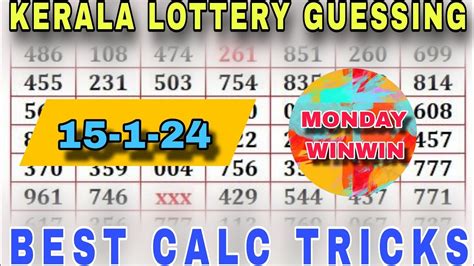 15 1 2024 Kerala Lottery Calculator Guessing Kerala Lottery