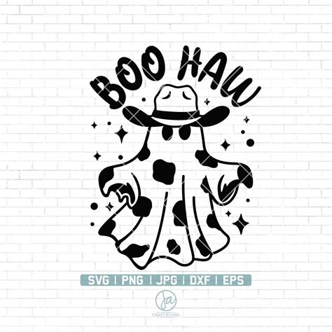 Boo Haw Svg Png Cowboy Ghost Svg Halloween Svg Western Ghost Svg Funny