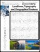 Landforms Topography And Geographical Features Word Search Puzzle