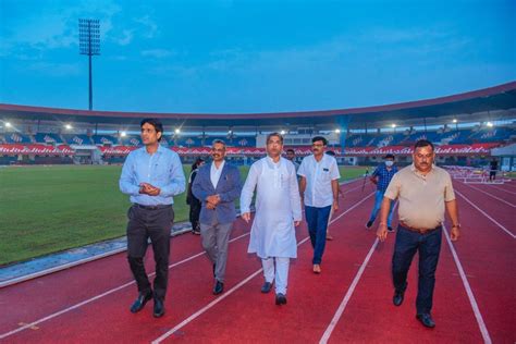 Womens World Cup In Bhubaneswar AIFF President Visits Kalinga Stadium