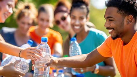 Volunteers Handing Out Water Bottles At A Marathon Expressions Of