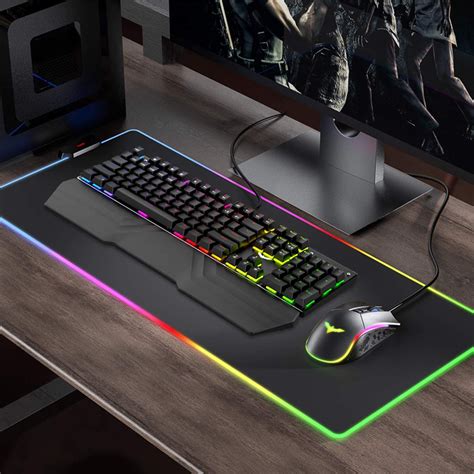 HAVIT KB511L RGB Mechanical Keyboard Mouse & Mouse Pad Combo 104 Keys