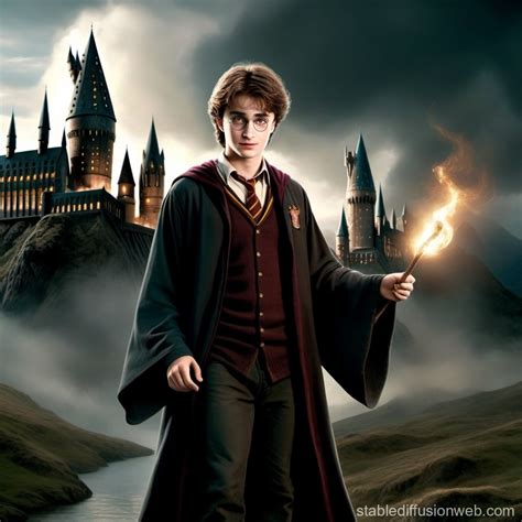 handsome harry potter wizard stable diffusion
