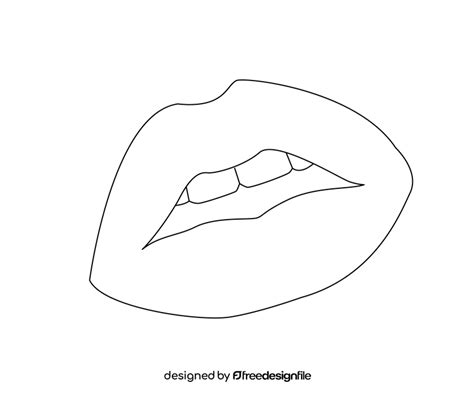 black  white lips clipart