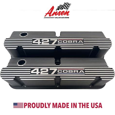 Ford Small Block 427 Cobra Pentroof Tall Valve Covers Style 2 Black