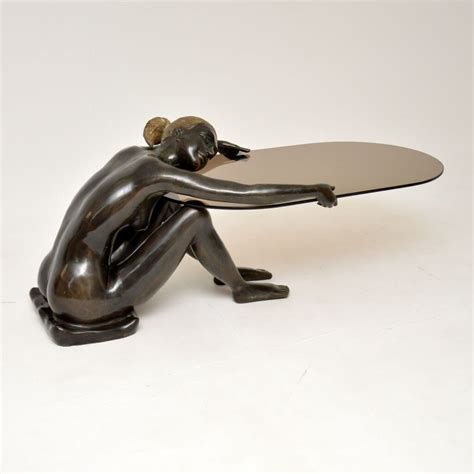 Vintage French Bronze Nude Sculpture Coffee Table Marylebone Antiques