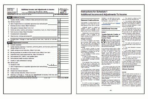 Schedule 1 1040 Form 2020 Instructions New Form