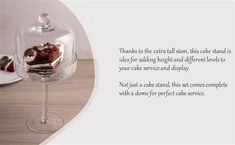 Bardrinkstuff High Glass Cake Stand And Dome Tall Vintage Inspired