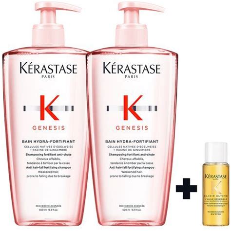 Kérastase Genesis Bain Hydra Fortifiant Lot de 500ml Elixir Ultime