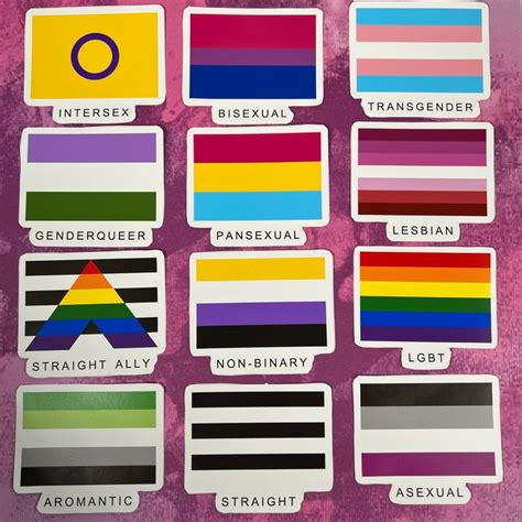 Lgbtqia Pride Flags Lgbt Gay Lesbian Pride Flag Stickers Lgbtq Queer