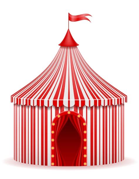 Premium Vector Striped Red Circus Tent On White