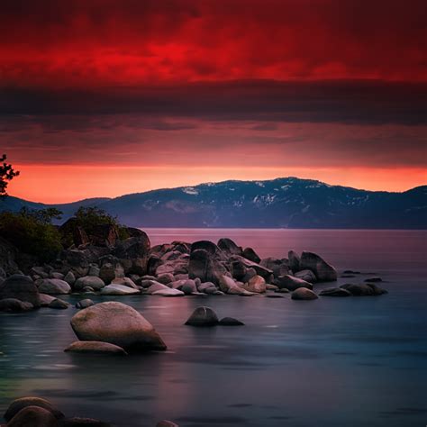 Lake Tahoe Wallpaper 4k Sand Harbor Dusk Long Exposure