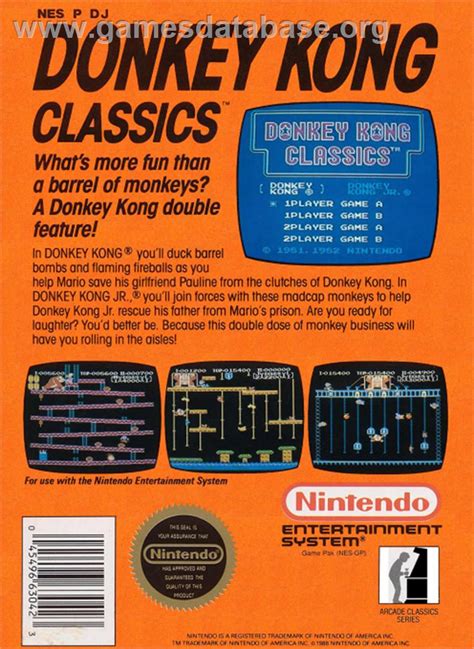 Donkey Kong Classics - Nintendo NES - Artwork - Box Back