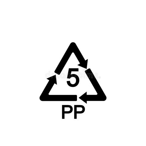 Pp Plastic Recycling Symbol Polypropylene Sign Isolated Icon Stock