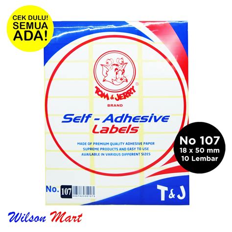 Jual Tom And Jerry No 107 18 X 50 Mm Self Adhesive Labels Isi 10 Lembar